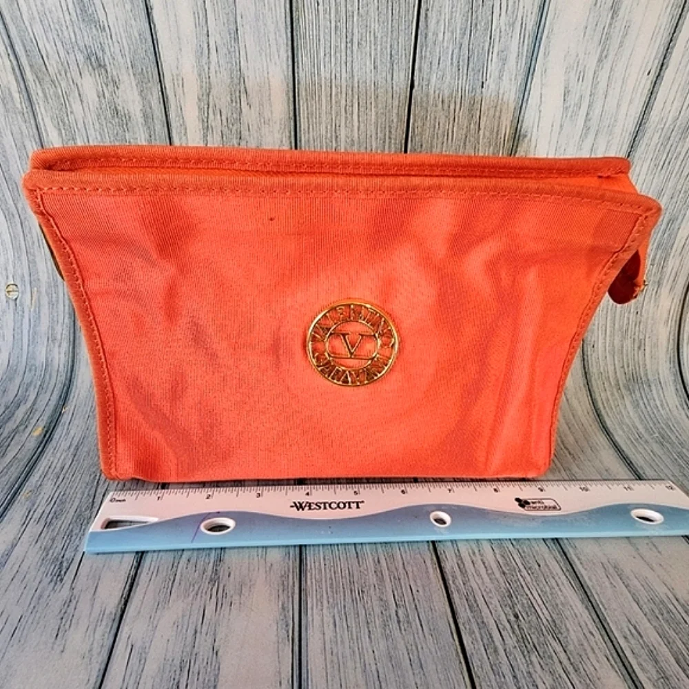 🔥Valentino Garavani Clutch/Zippered Vintage Canvas Coral Red Bag🔥